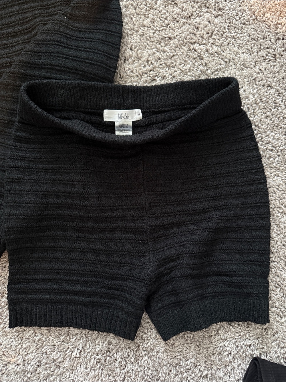 Black Ribbed Knit Crewneck Sweater - Picture 2 of 2